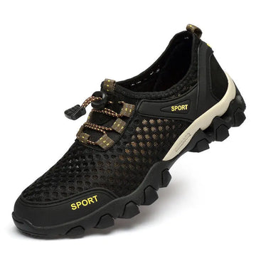 Xajzpa Men Casual Tennis Sneakers Summer Fashion Breathable Mesh Shoes Mens Non-Slip Hiking Shoes Sneaker for Men Climbing Trekking